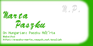 marta paszku business card